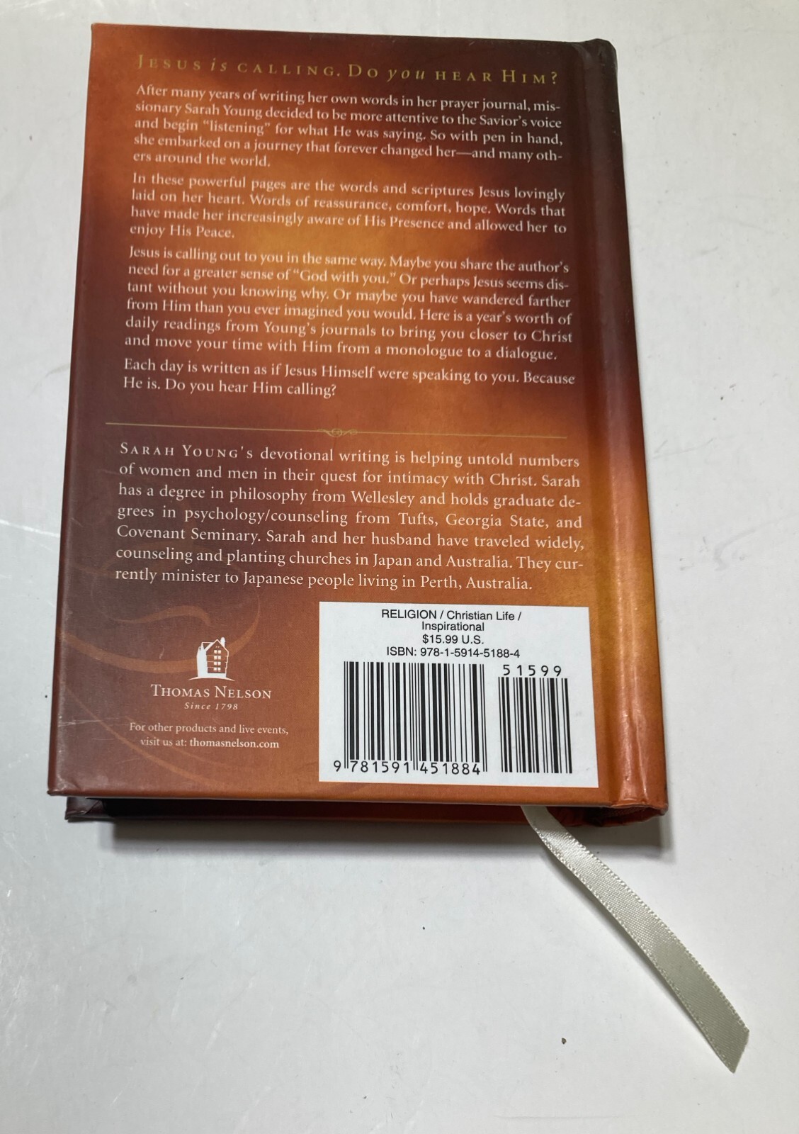 Jesus Calling. Sarah Young (2004, Hardcover) 6.5 X 4.5 inches