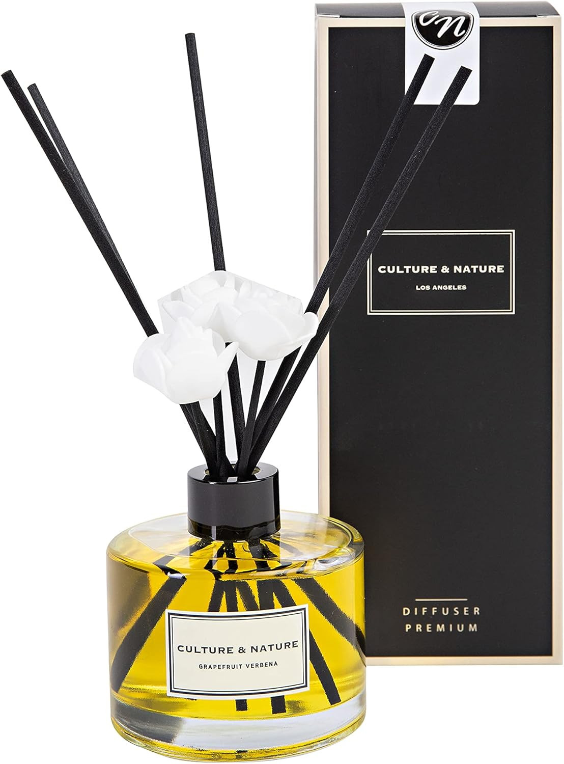 Reed Diffuser Set 6.7Oz (200Ml) Grapefruit Verbena Scented Diffuser with Sticks