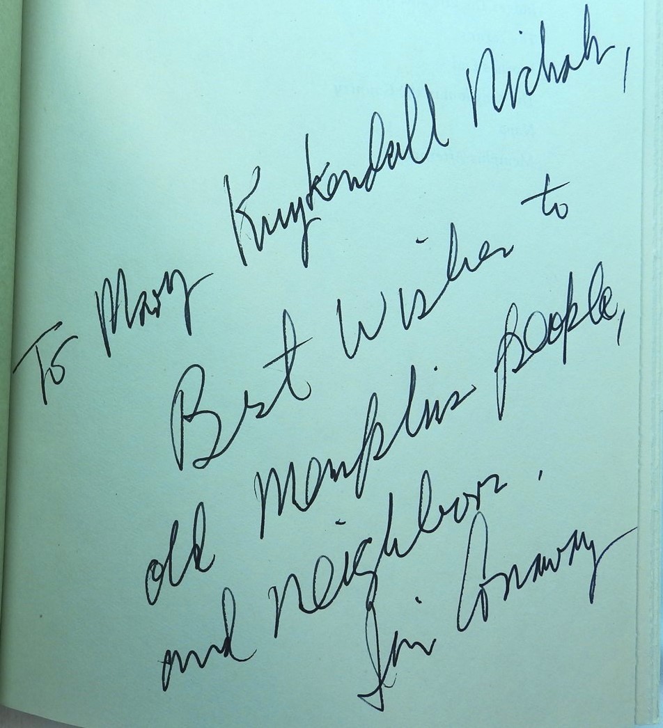 Memphis Afternoons: Memoir SIGNED James Conaway. First Edition Midtown Memories