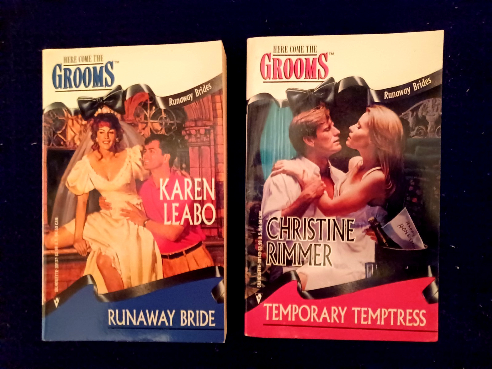 2 vintage Runaway Brides novels-Here Come the Grooms series-free shipping