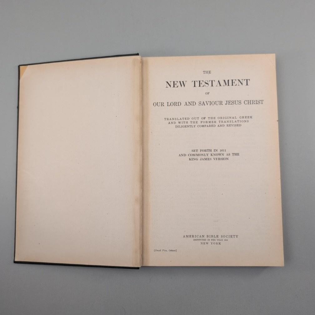 Vintage New Testament Our Lord KJV American Bible Society Hardcover Black