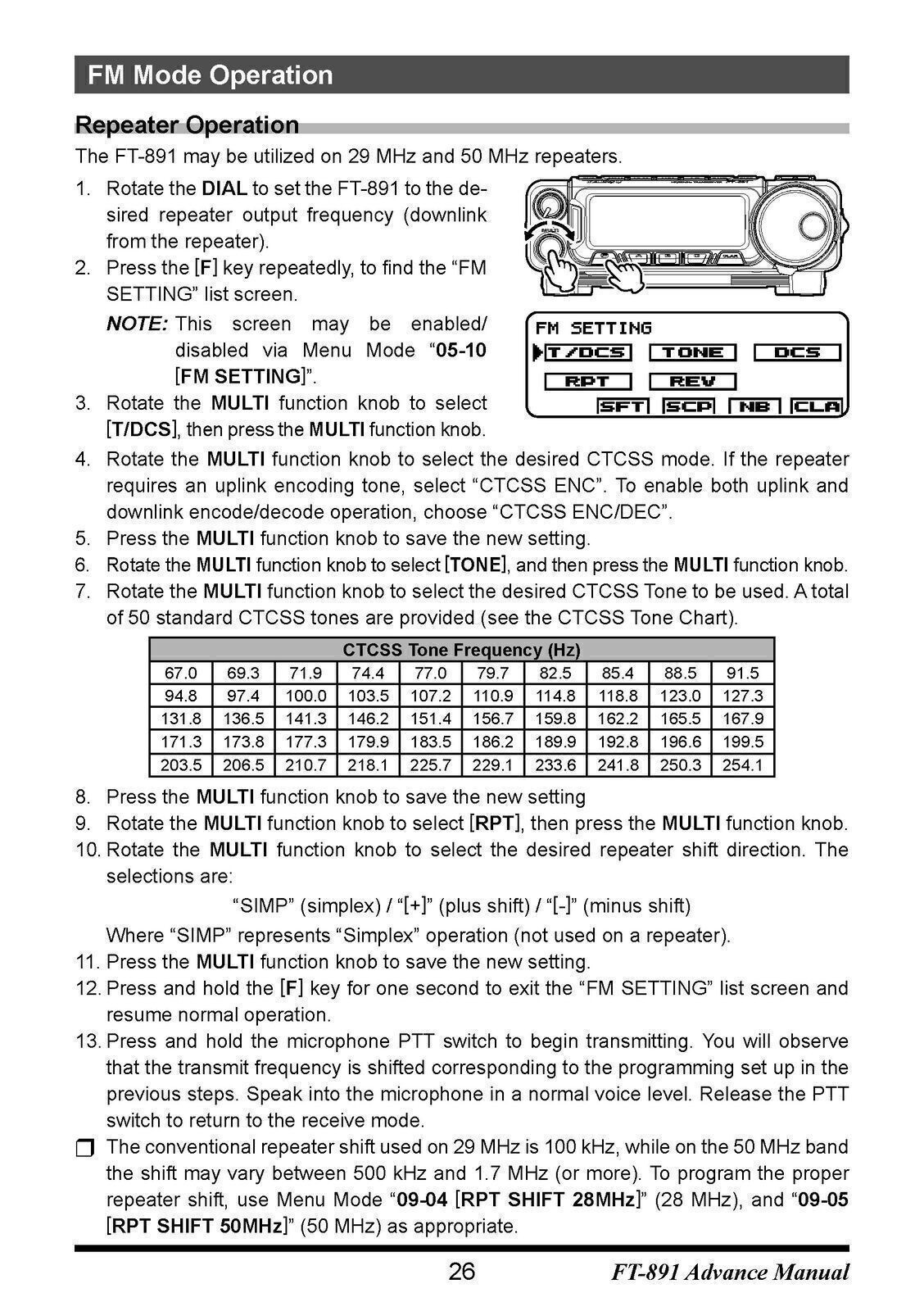 Yaesu FT-891 Advanced Instruction Manual Operator Owner’s User Guide