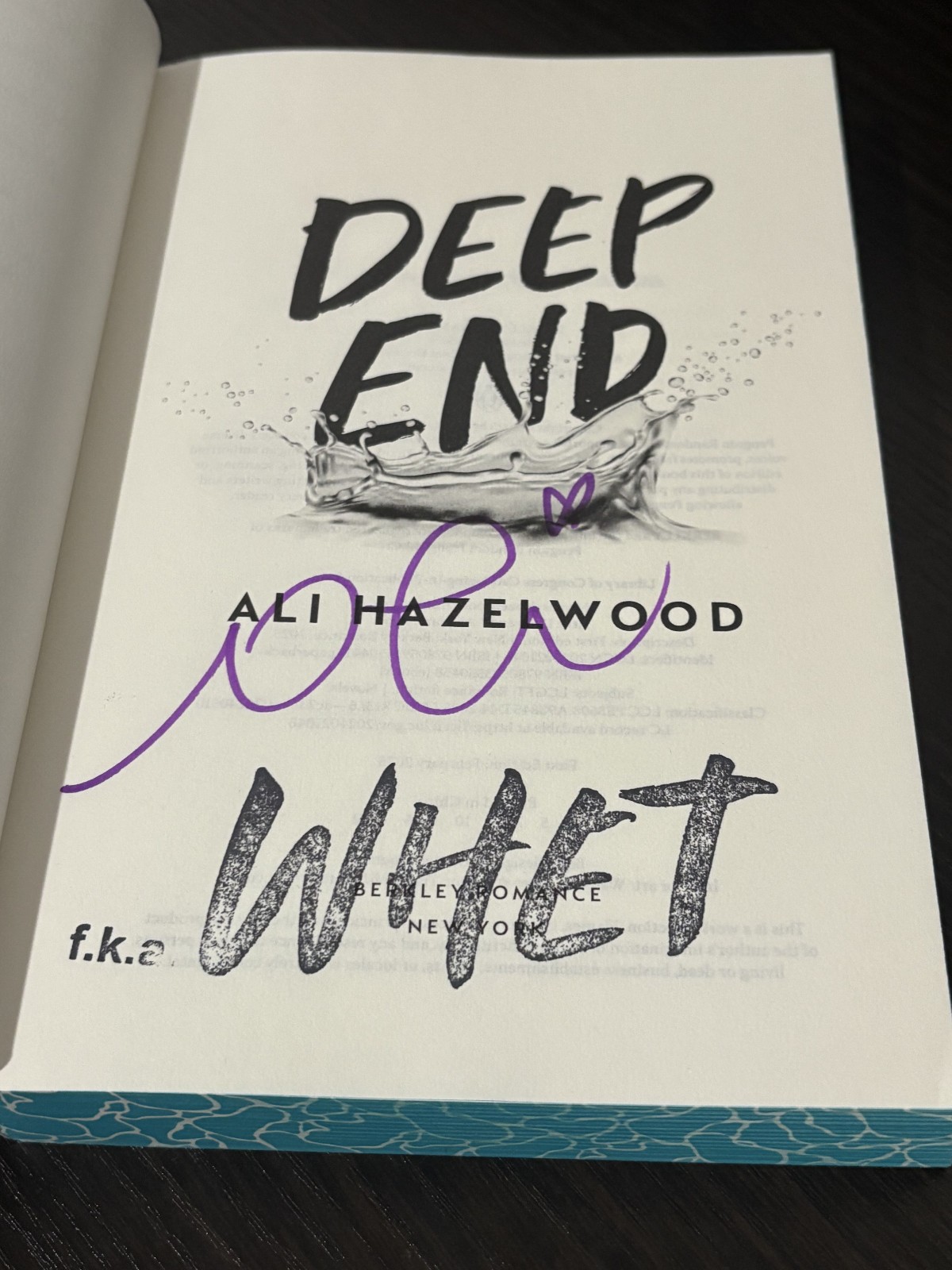SIGNED & STAMPED Deep End Ali Hazelwood First Edition Paperback