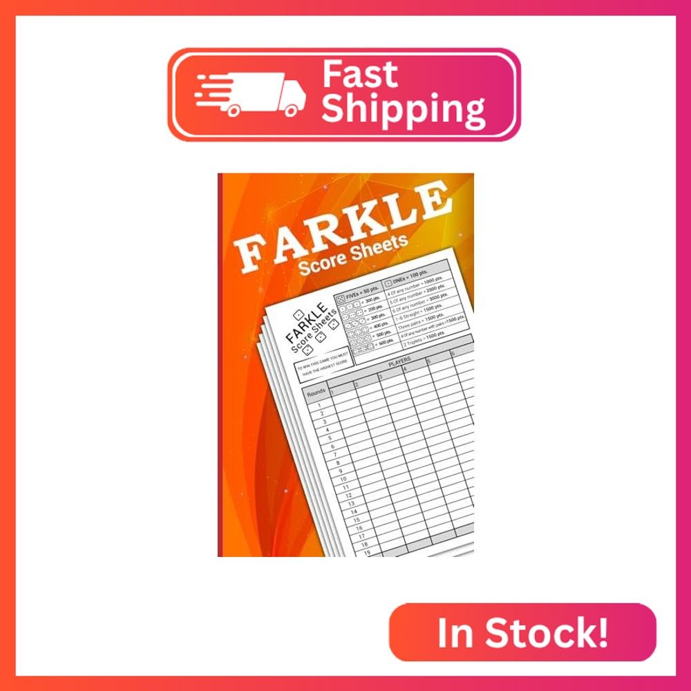 Farkle score sheets: Large print scorekeeping pads for farkle (100+ Pages, 6×9 I