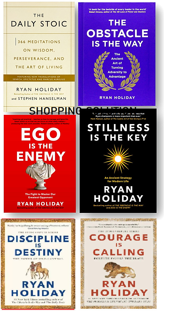 Ryan Holiday 6 Books Collection Set (Ego is the Enemy, Obstacle, Daily Stoic…