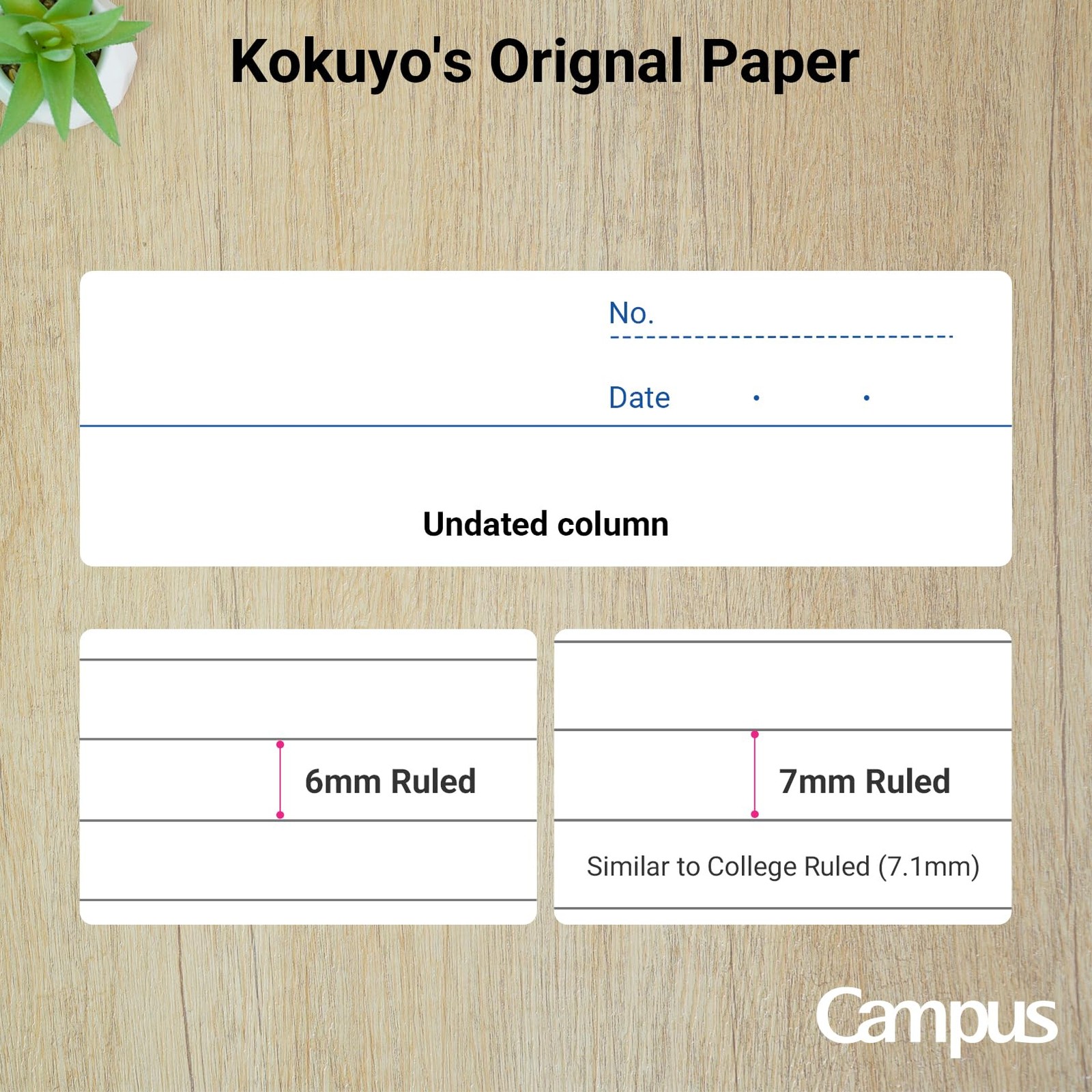Campus Notebook, A 7mm(0.28in) Ruled, A4, 30 Sheets, 35 Lines, Pack of 5, 5 C…