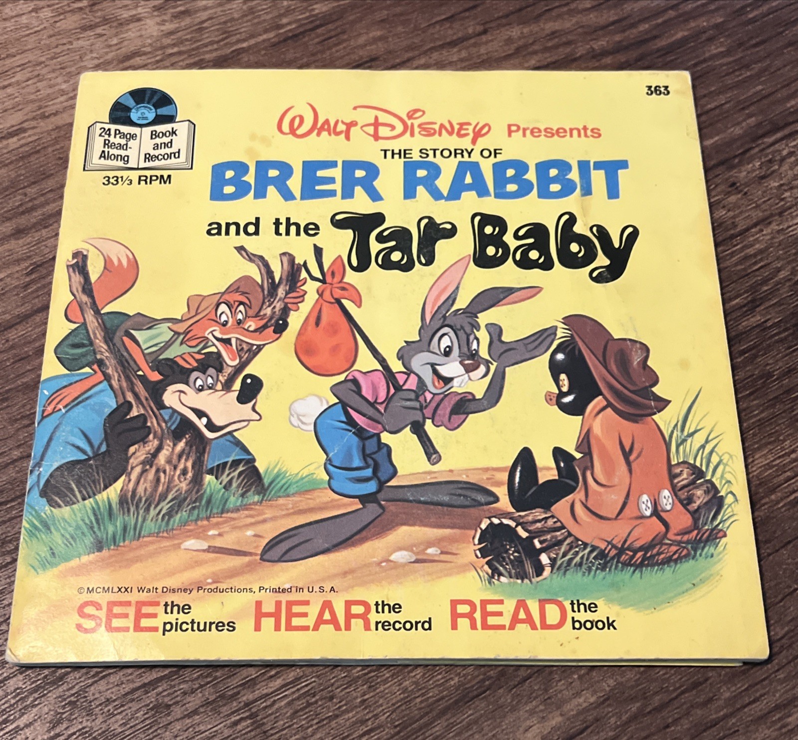 Disney’s ‘Brer Rabbit and the Tar Baby’ 24 Page Read Along Book and Record. #363