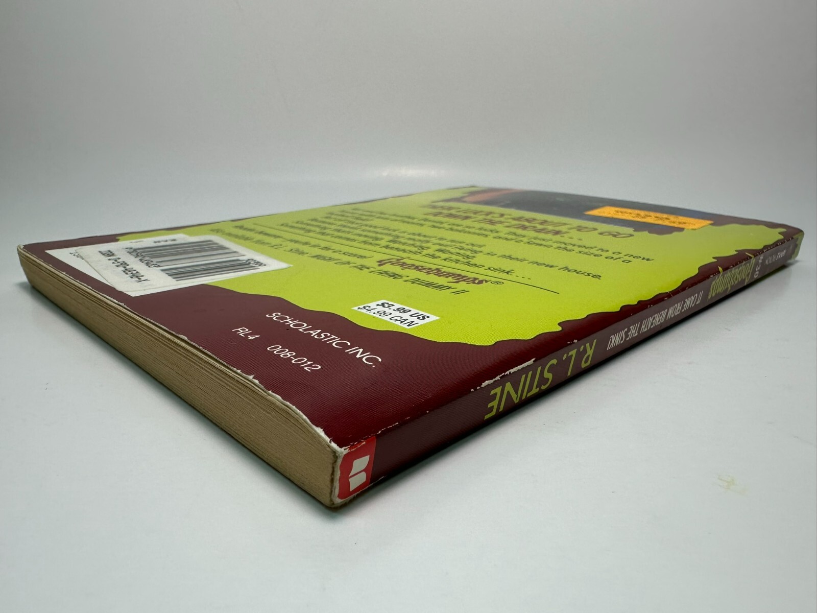 8th Print #30 It Came From Beneath the Sink Goosebumps Book RL Stine YA Horror