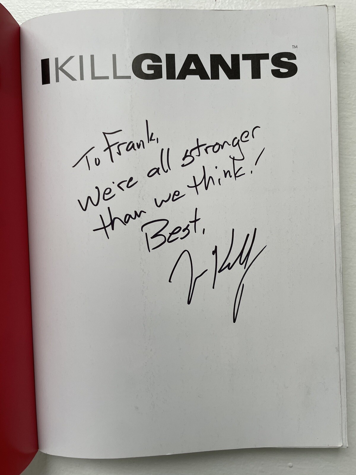I Kill Giants by Joe Kelly *Signed by author (5th anniversary); Excellent