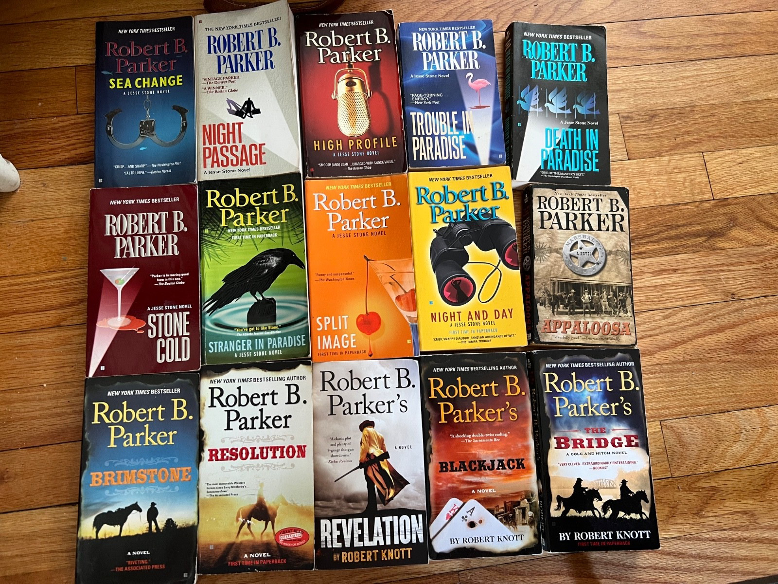 12 Robert B. Parker Paperbacks — Jesse Stone/Cole & Hitch. Used, Good Condition