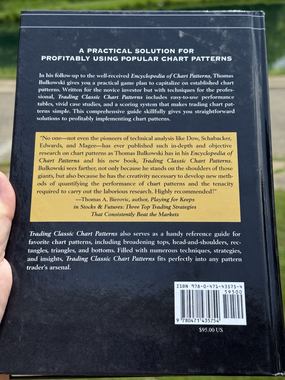 Trading Classic Chart Patterns Wiley Trading Thomas N Bulkowski 2002 Hardcover