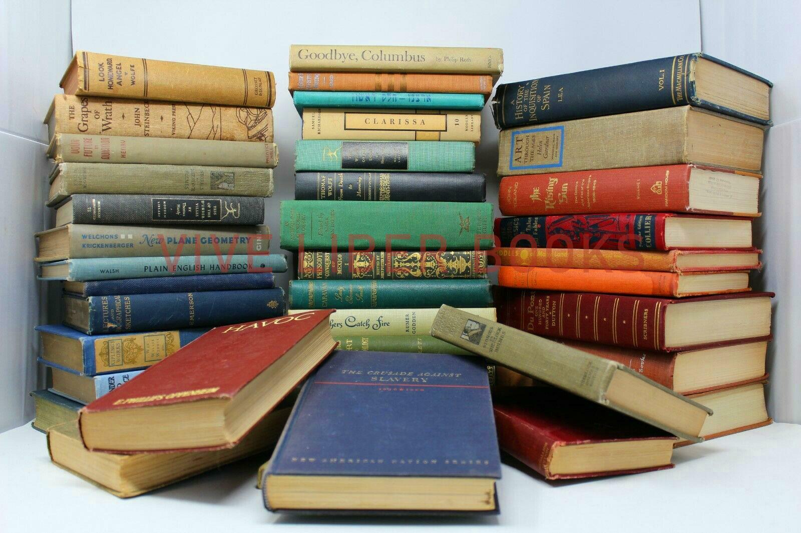 Lot of 100 Vintage Old Rare Antique Hardcover Books – Mixed Color – Random
