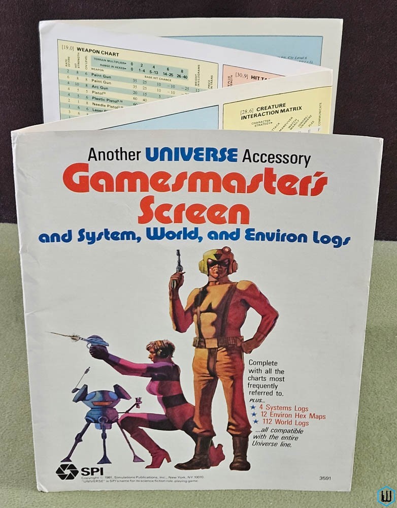 Universe Gamesmaster’s Screen (GM Screen) No Booklet SPI 3591