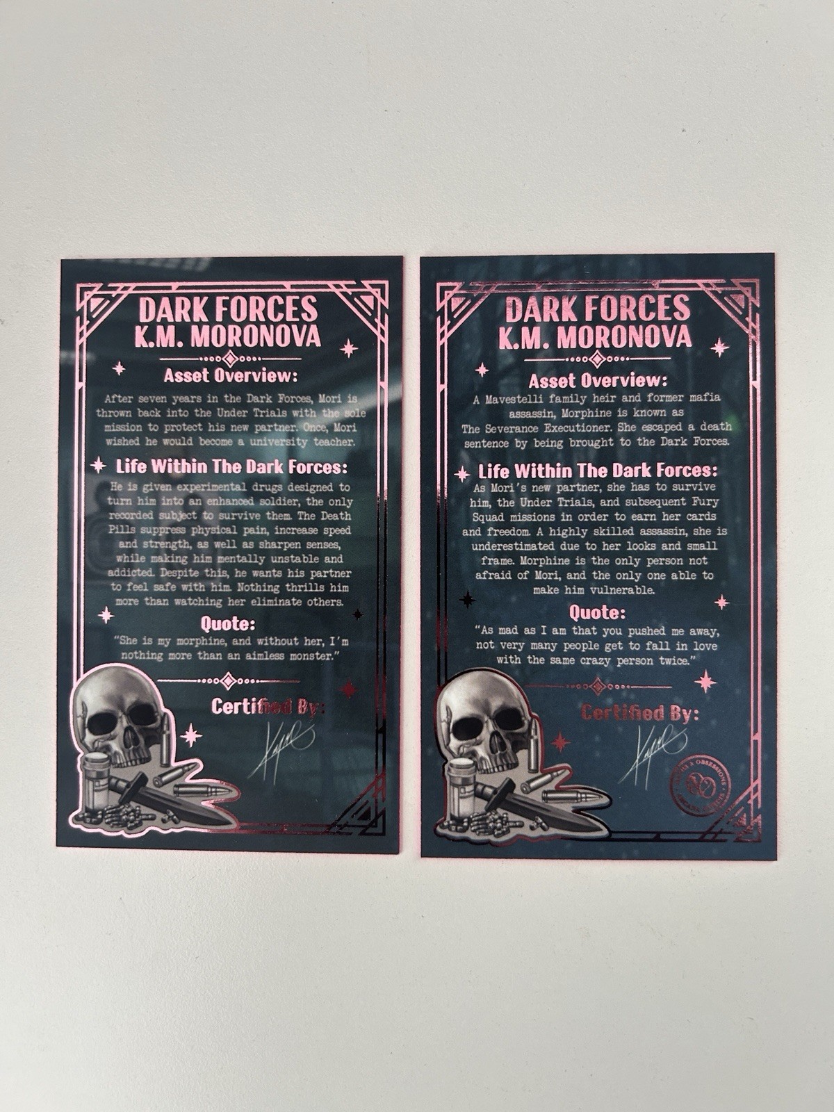 Oaths & Obsessions: Dark Forces (2) Character Cards by K.M. Moronova