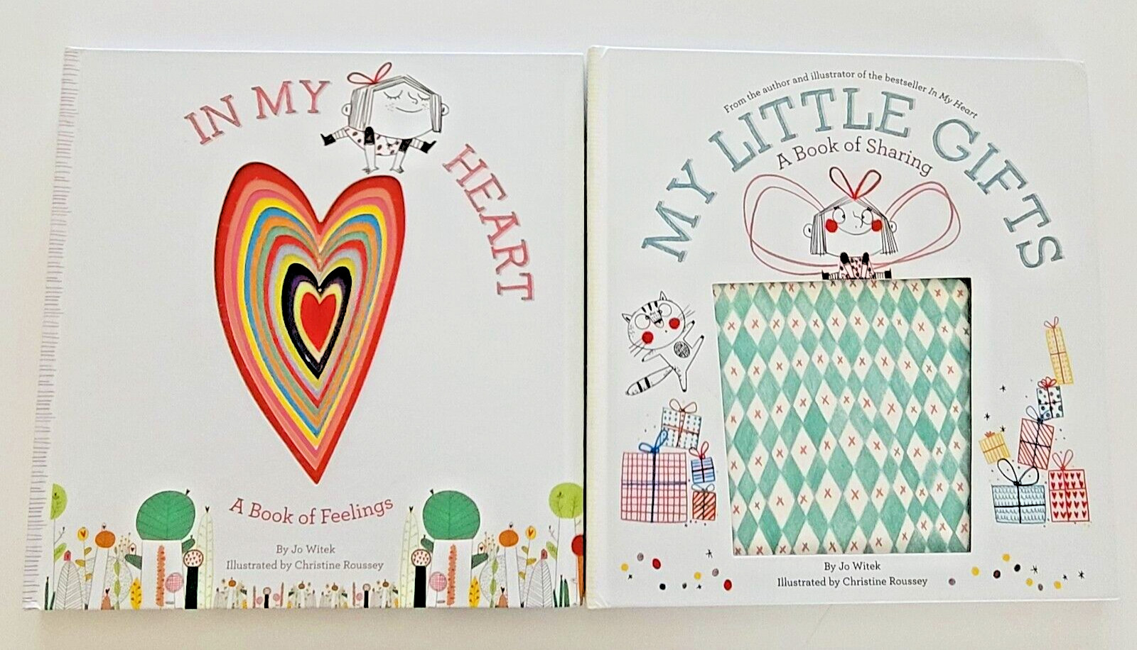 Lot of 2 Jo Witek Books: A Book of Feelings & A Book of Sharing Hardcover