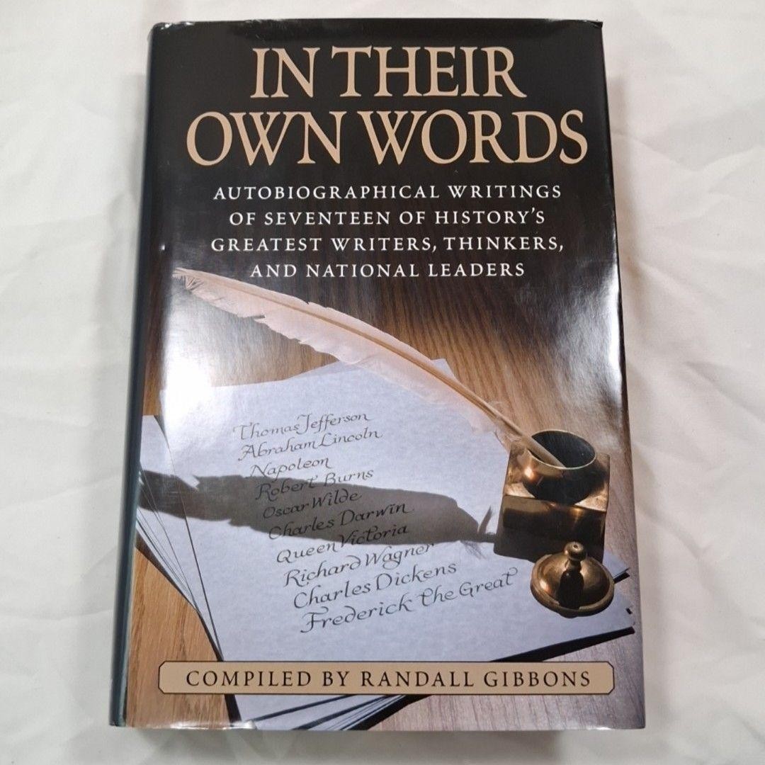 In Their Own Words: Autobiographical Writings Randall Gibbons HC 1995 Gramercy