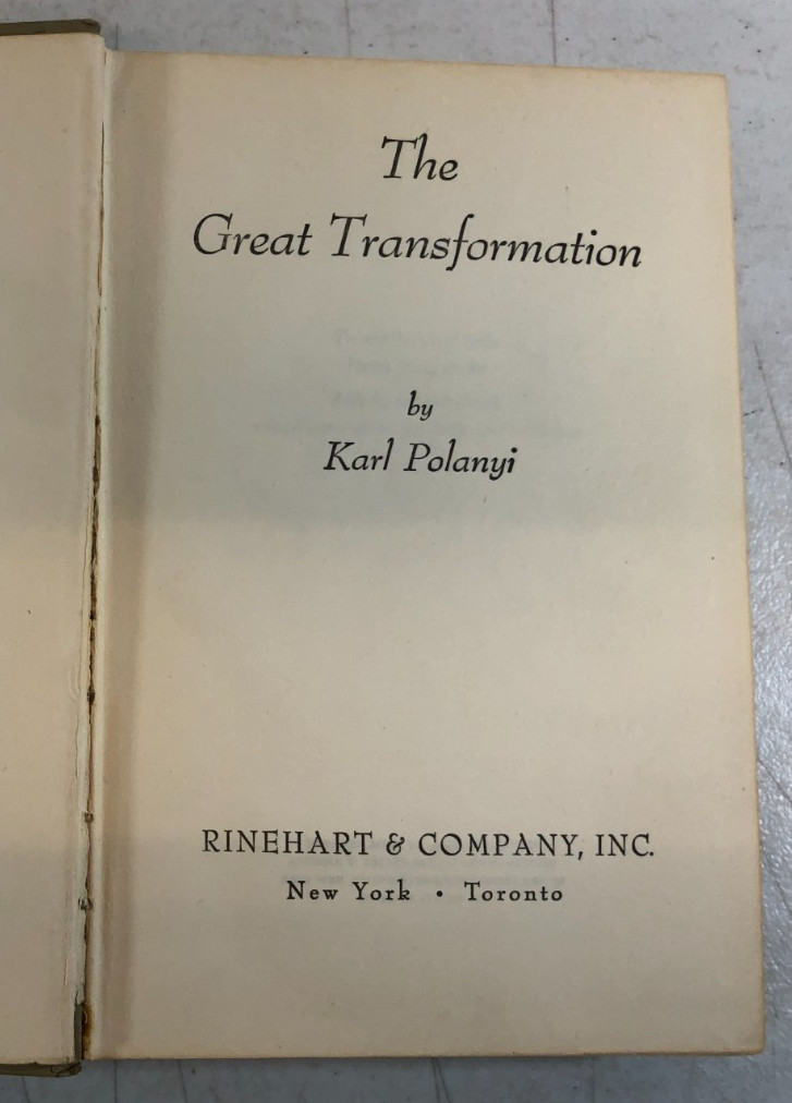 The Great Transformation, Polanyi, 1944, E-119