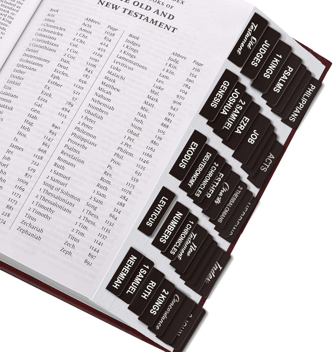 Bible Tabs – 100 Laminated Tabs for Women and Men, Study Index, Book Labels (Bla