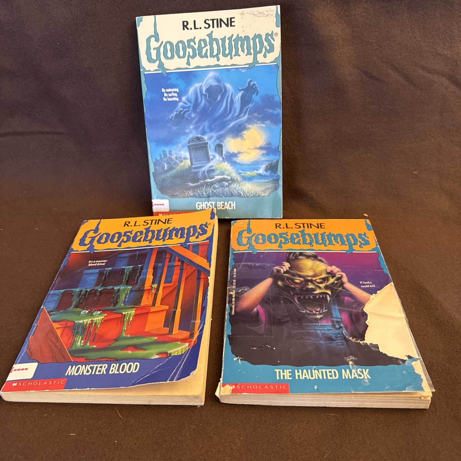 RL Stine Goosebumps Softcover Book Lot (3) First Scholastic Printing