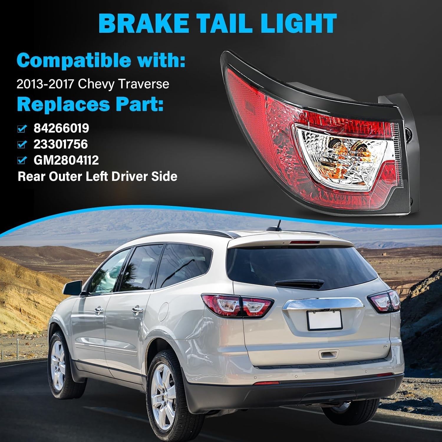 Tail Lights Assembly Compatible with 2013 2014 2015 2016 2017 Chevy Traverse …