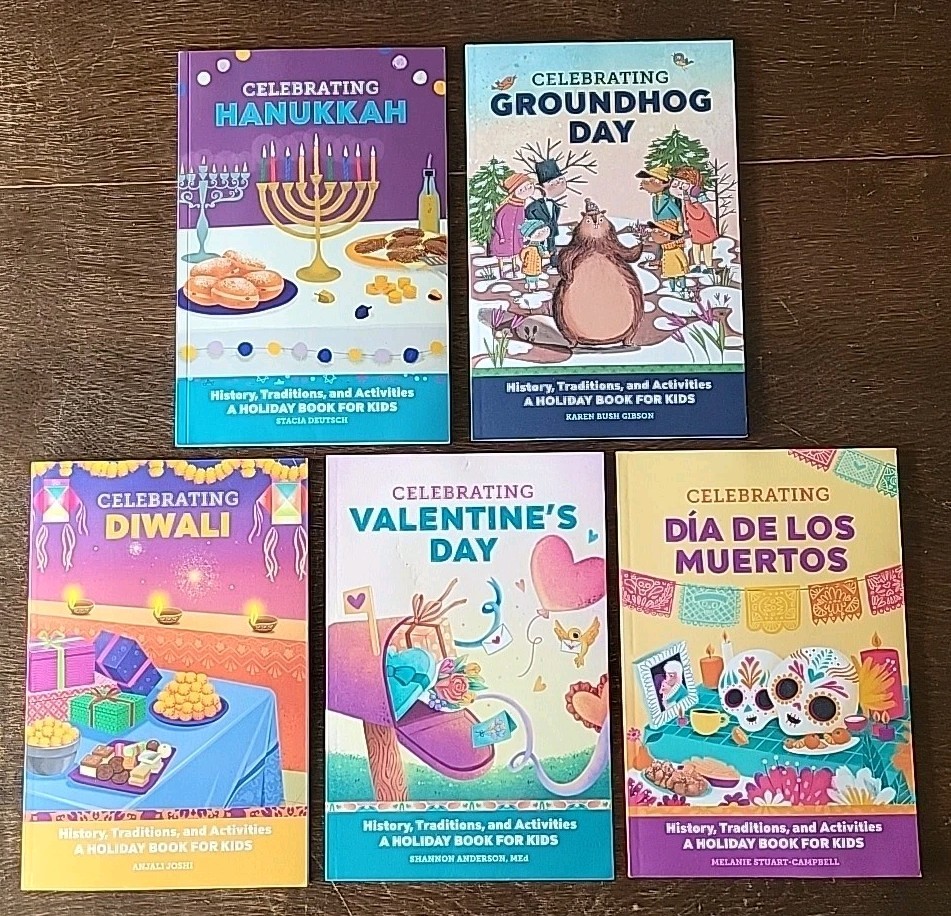 5 Holiday Activity Books, Valentine, Groundhog, Dia De Los Muertos