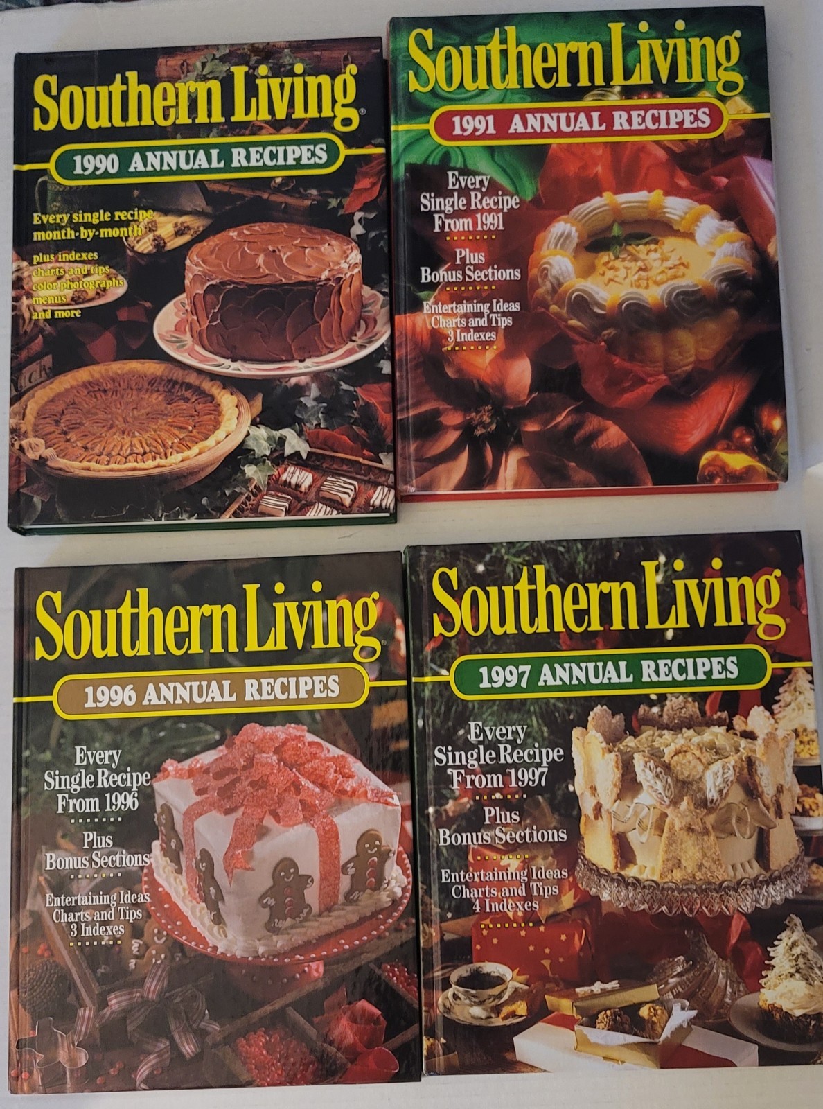 Vintage Southern Living Annual Recipes Lot – 1990, 1991, 1996, 1997