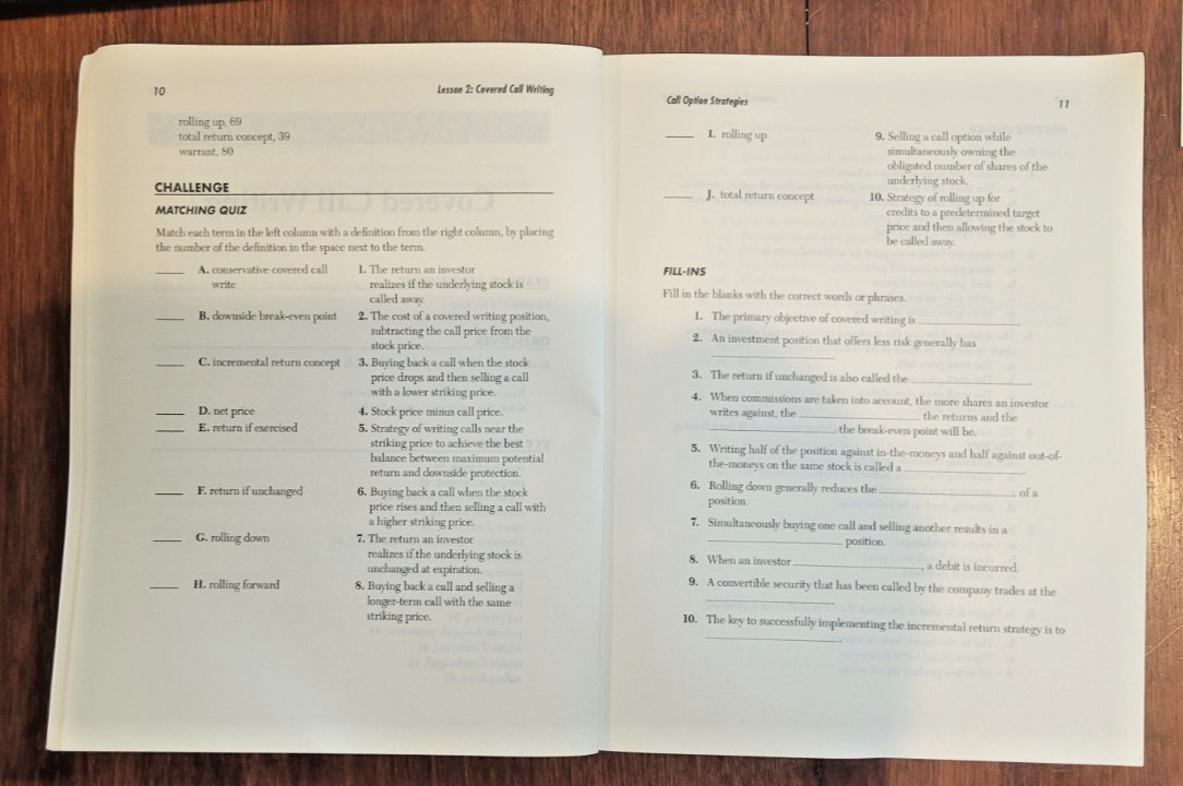 Study Guide for “Options as a Strategic Investment” 5th Edi.