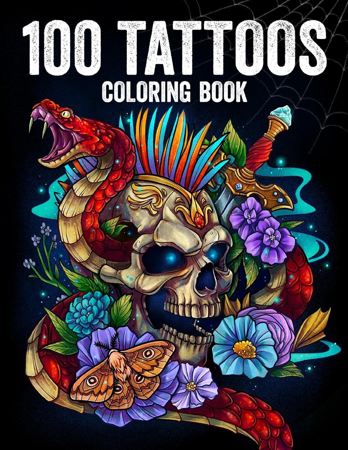 100 Tattoos: Tattoo Coloring Book for Adults with Incredible Designs of…