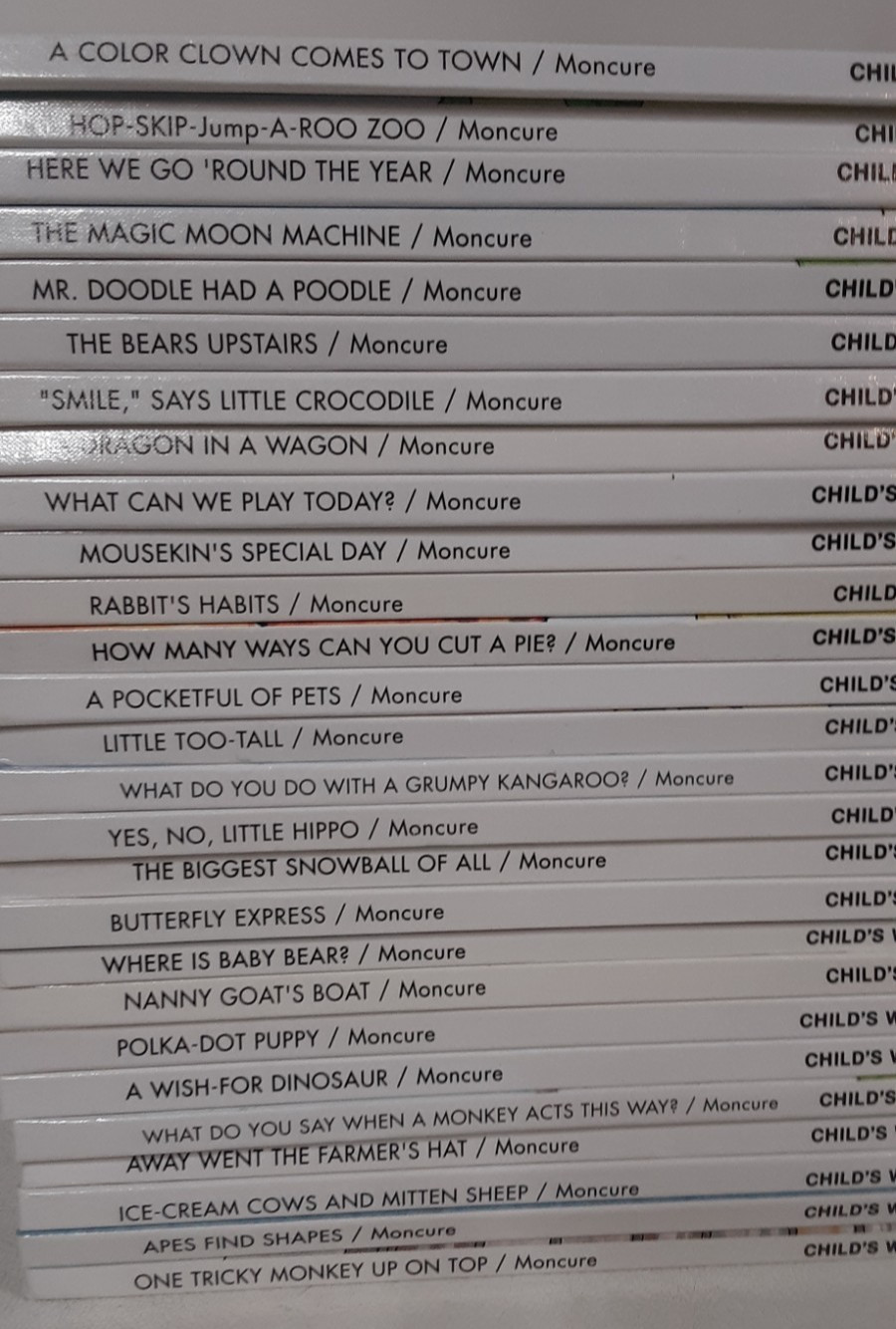 Child’s World Hardcover Lot Of 27 Books Jane Moncure Bears Upstairs Magic Moon