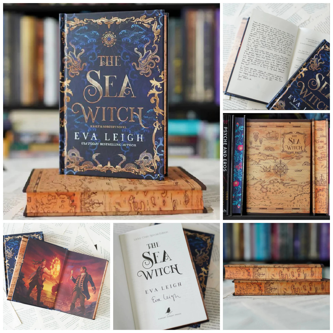The Sea Witch LitJoy Crate Special Edition Hardcover Signed Eva Leigh endpapers
