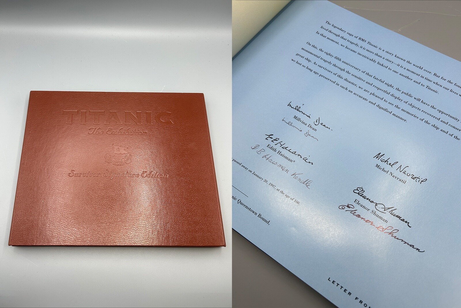 Titanic The Exhibition Book 1997 Signed Three Survivors – Limited edition of 100