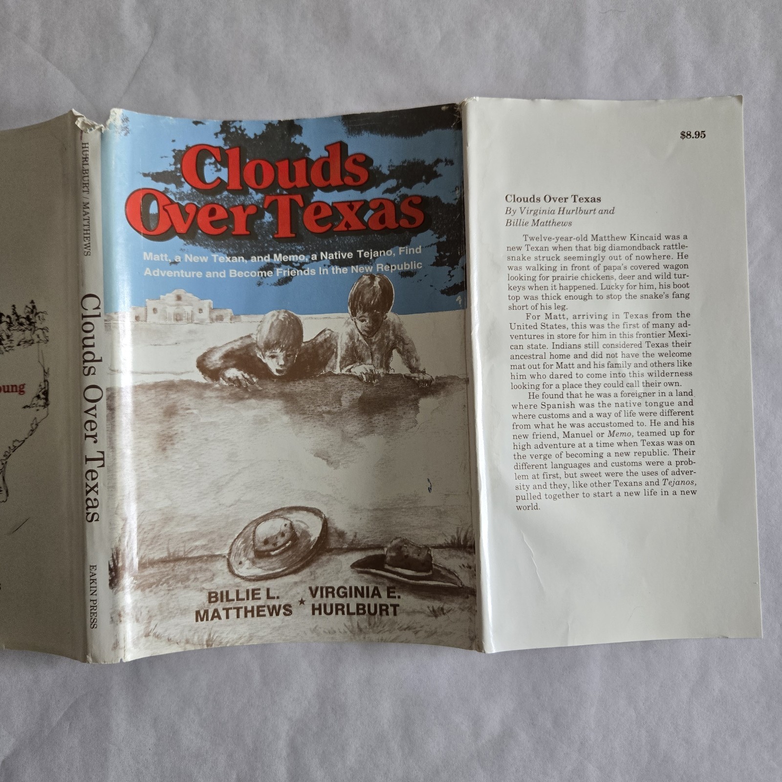 SIGNED 1st Ed 1986 Clouds Over Texas – Billie Pipkin Matthews – Eakin Press