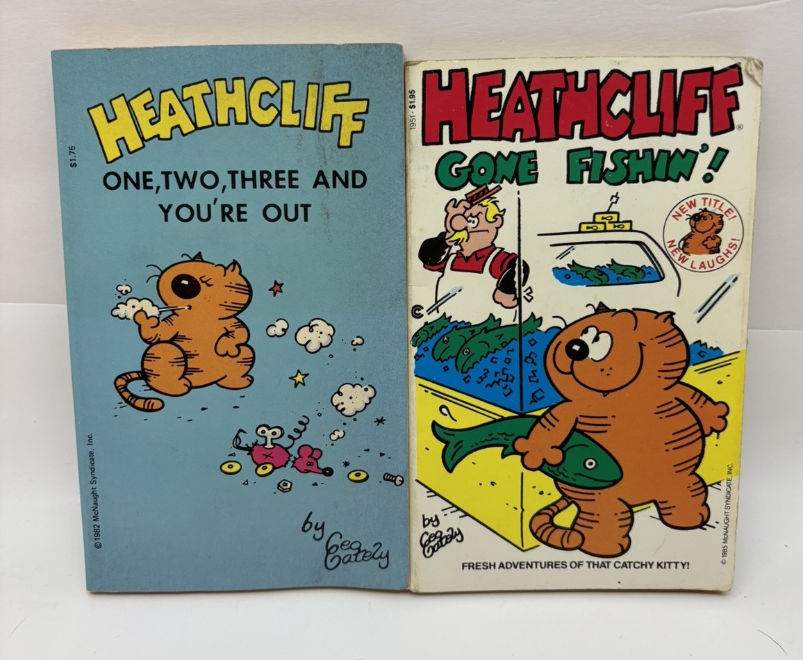 Paperback Book Lot of 2 George Gately Heathcliff the Cat Books 1980’s