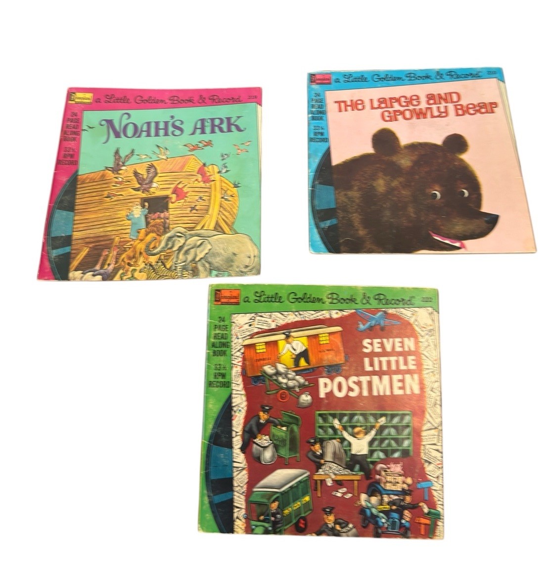 Vintage A Little Golden Book Record and Book Lot 13, 7 With Records. 1976 (READ)