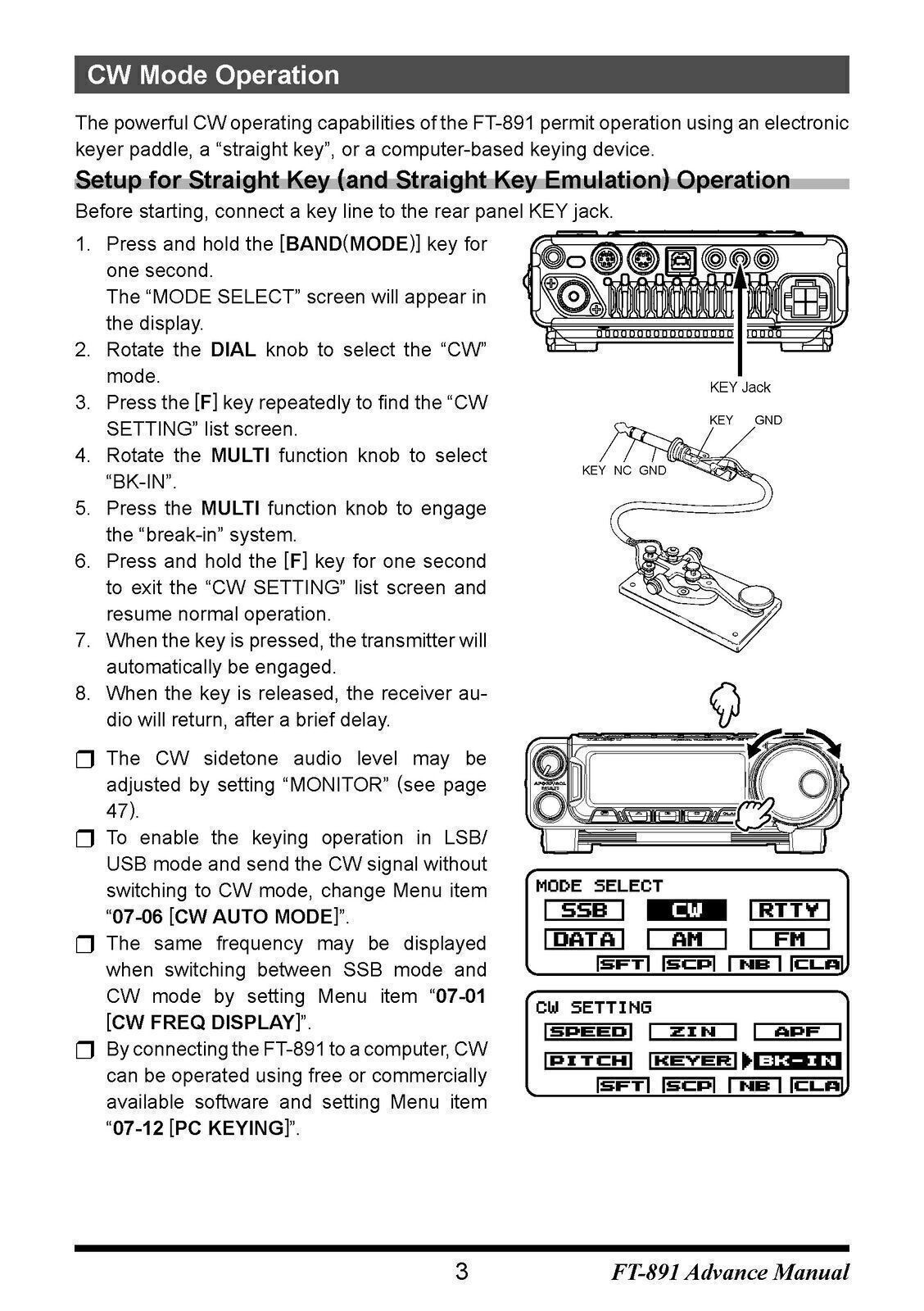 Yaesu FT-891 Advanced Instruction Manual Operator Owner’s User Guide