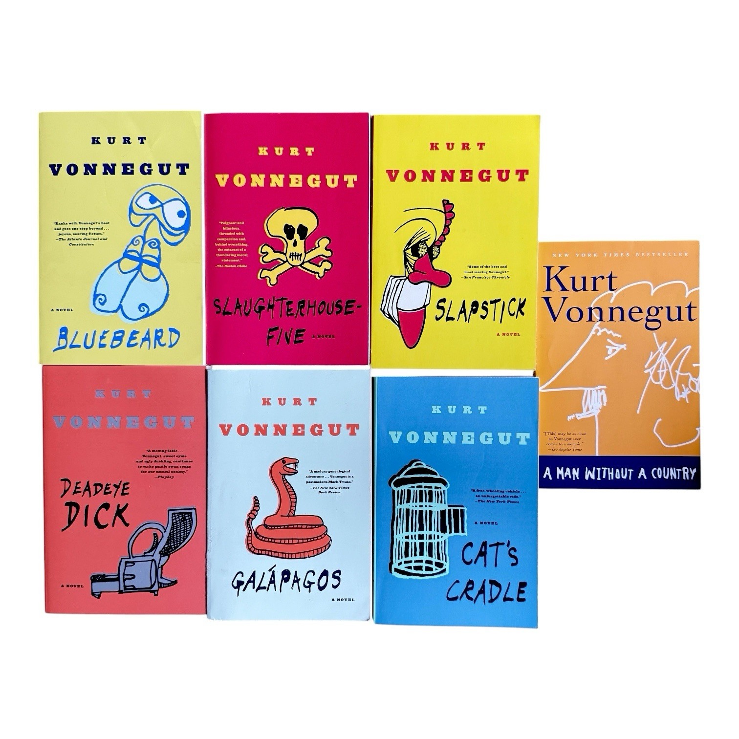 Kurt Vonnegut 7 Paperback lot Slaughterhouse Five Cat’s Cradle Slapstick +More!
