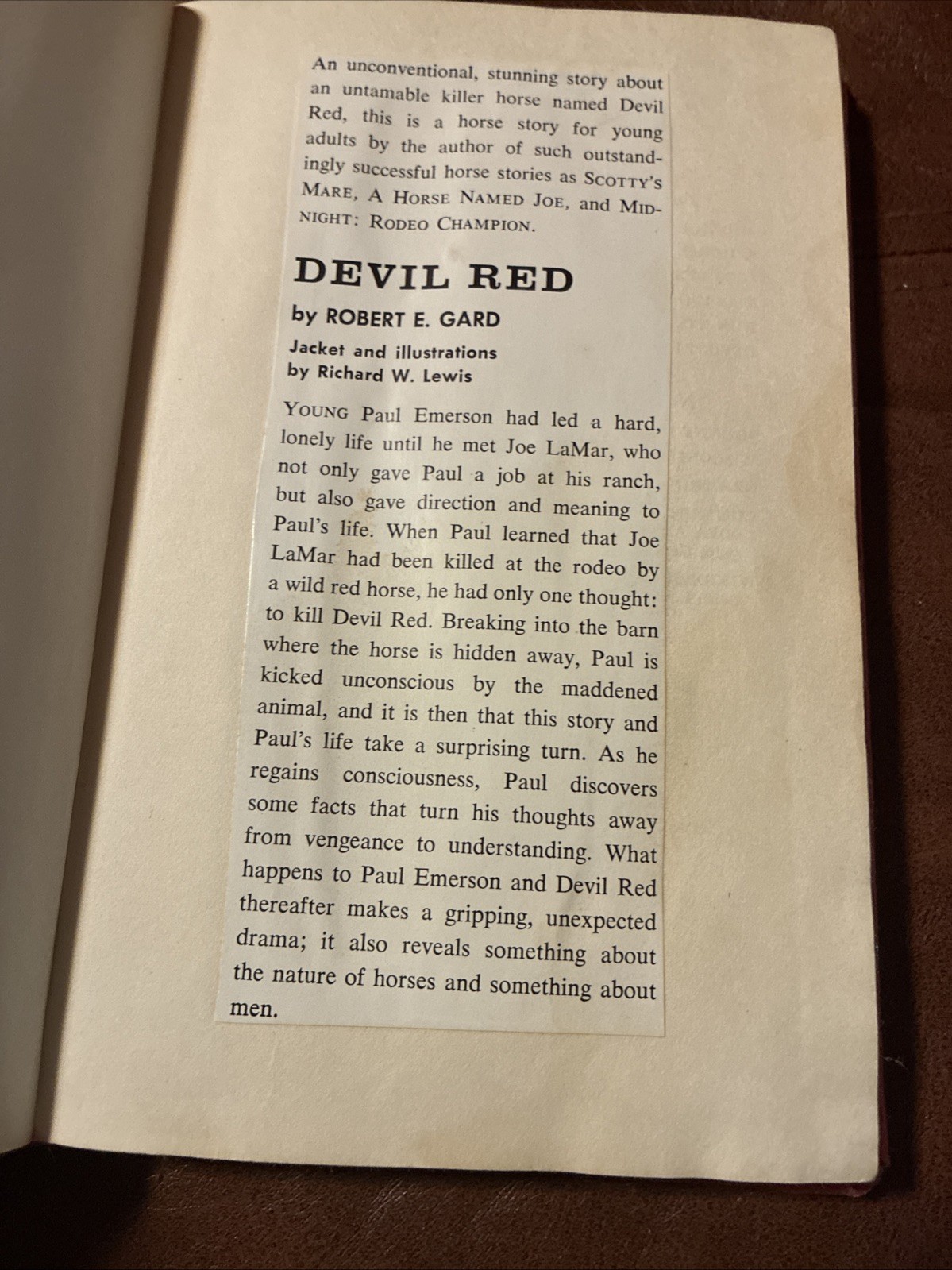 Devil Red by Robert E. Gard hardcover 1963 1st edition