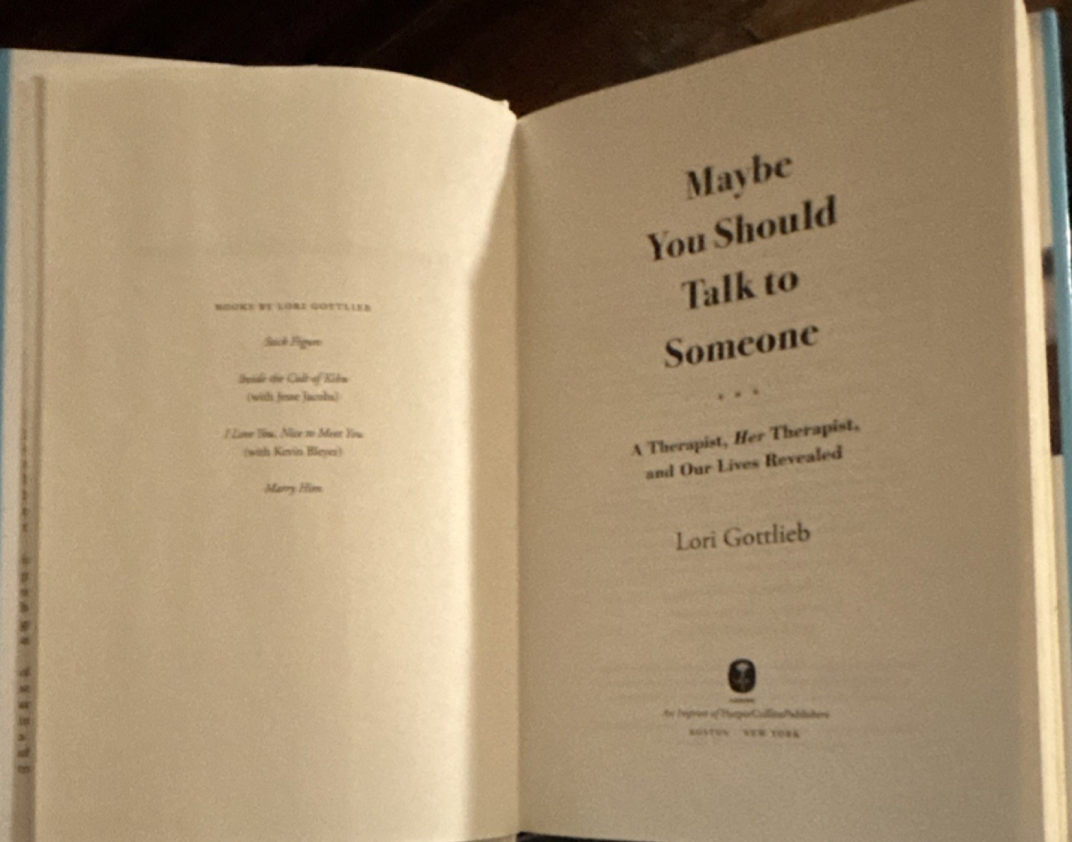 Maybe You Should Talk to Someone Lori Gottlieb Hardcover Memoir 1st Ed DJ