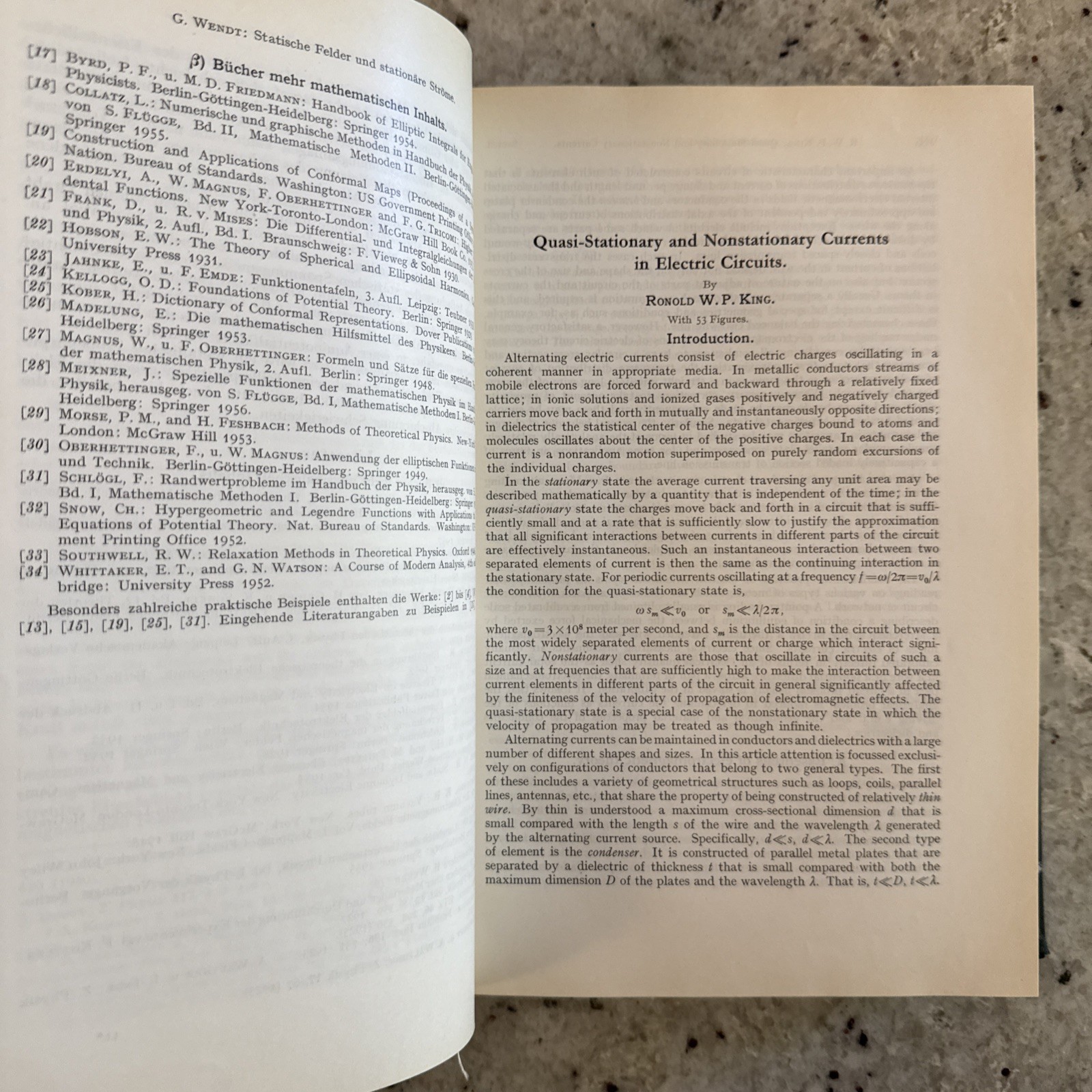 Vintage 1958 Springer Physics XVI: Electric Fields & Waves, Flügge HC Ger/Eng
