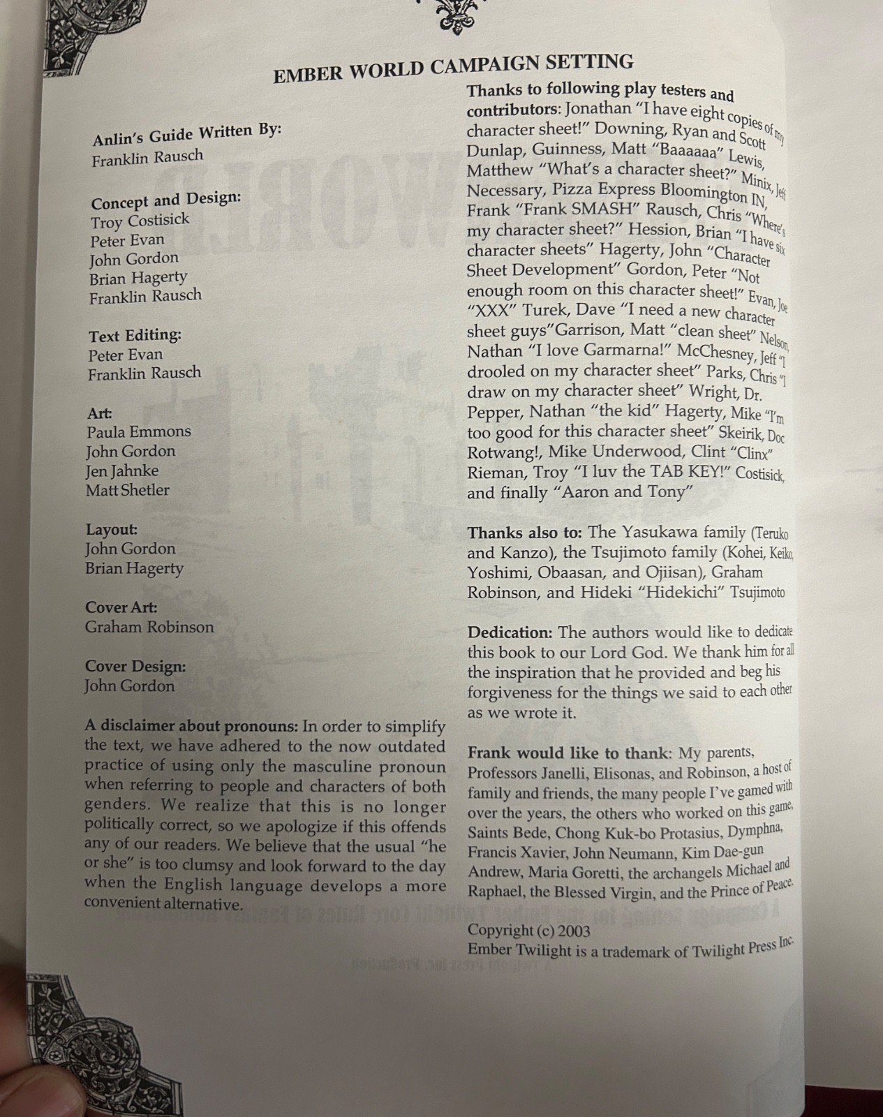 Ember World A Campaign Setting for the Ember Twilight System HC