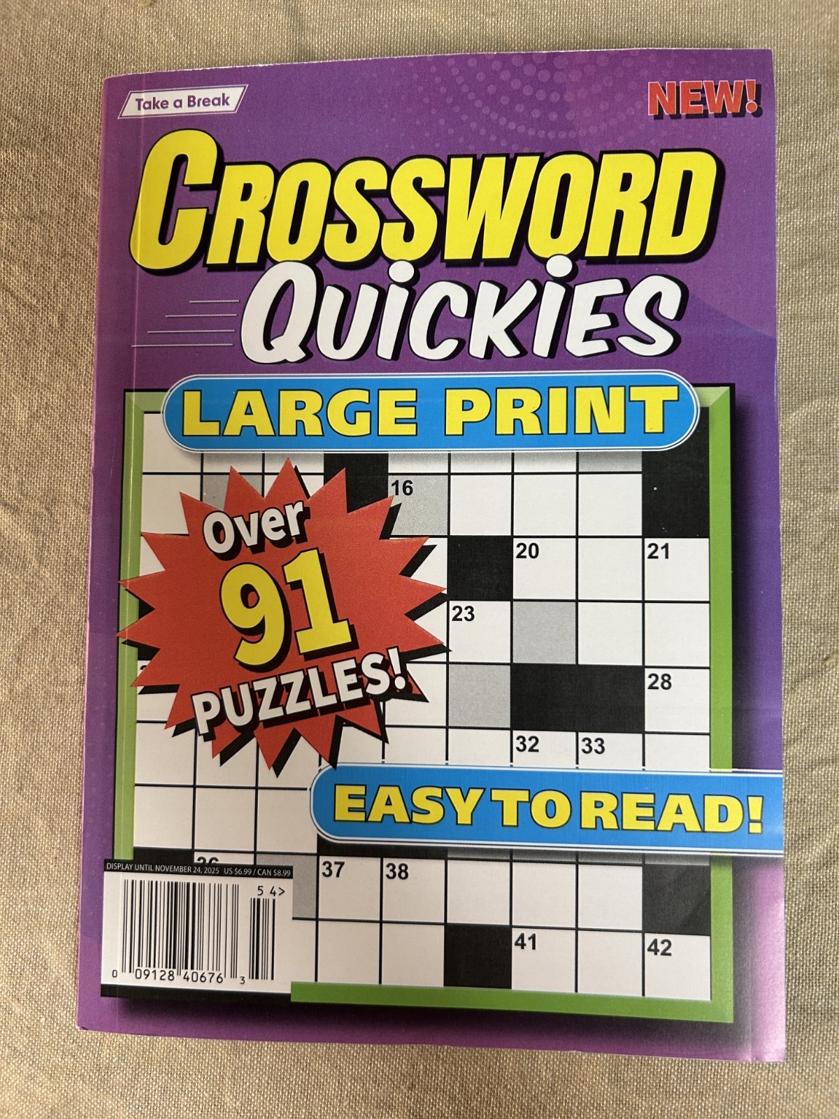 Take a Break Crossword Quickies ~Large Print ~ Over 91 Puzzles ~ Nov. 2025