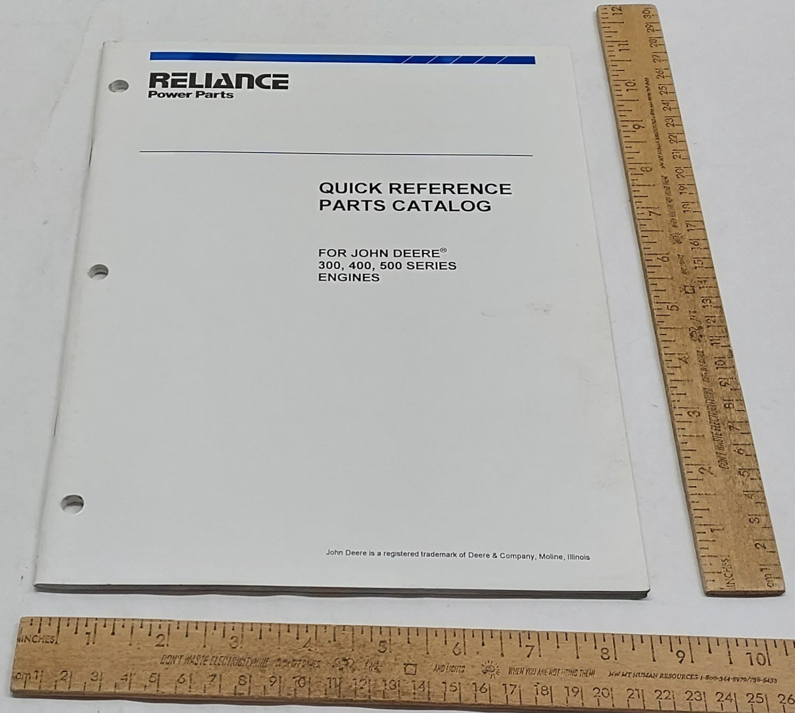QUICK REFERENCE PARTS CATALOG – JOHN DEERE 300, 400, 500 Series – listing #8972