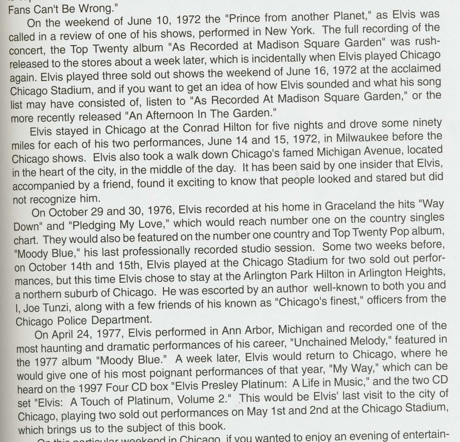 Elvis Presley – Encore Performance III – Back To Chicago 1977 – Magazine/Zeit…