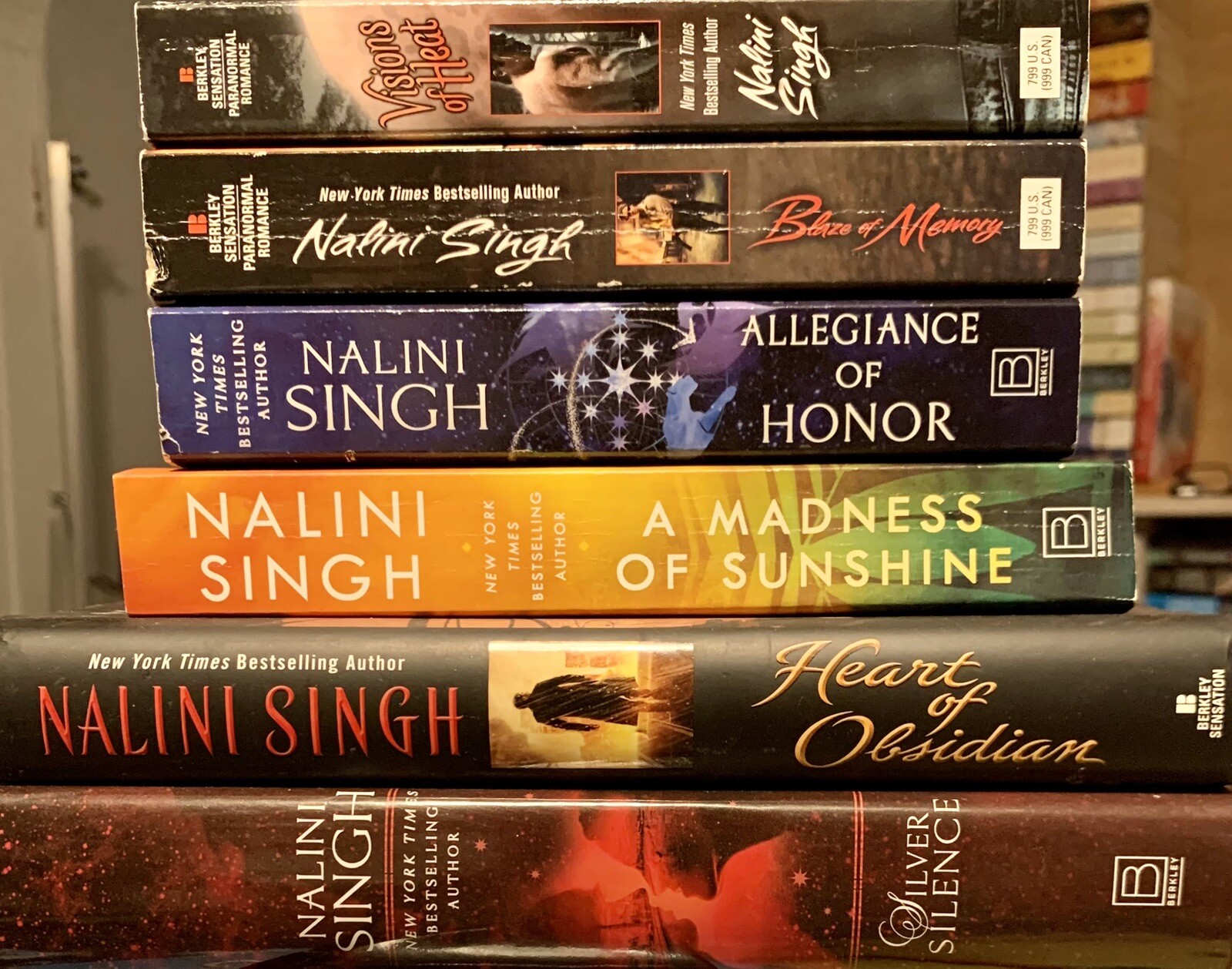 lot PSY-CHANGELING series (4 Pb/2 HC) Nalini SINGH paranormal