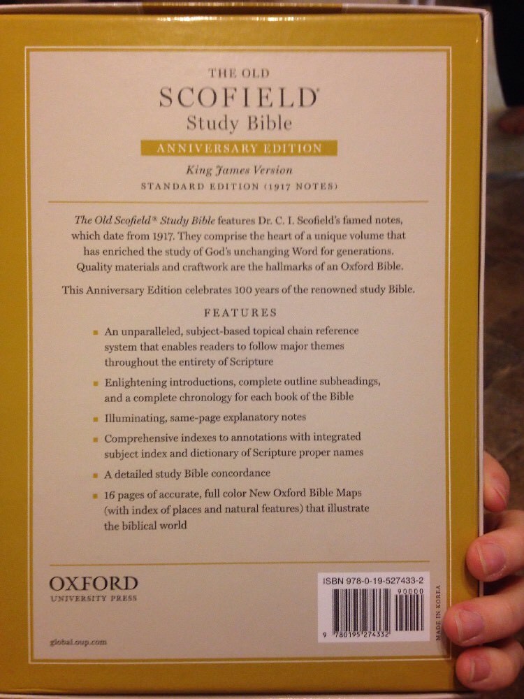 Genuine Leather KJV Old Scofield Study Bible INDEXED 1917 notes Standard edition