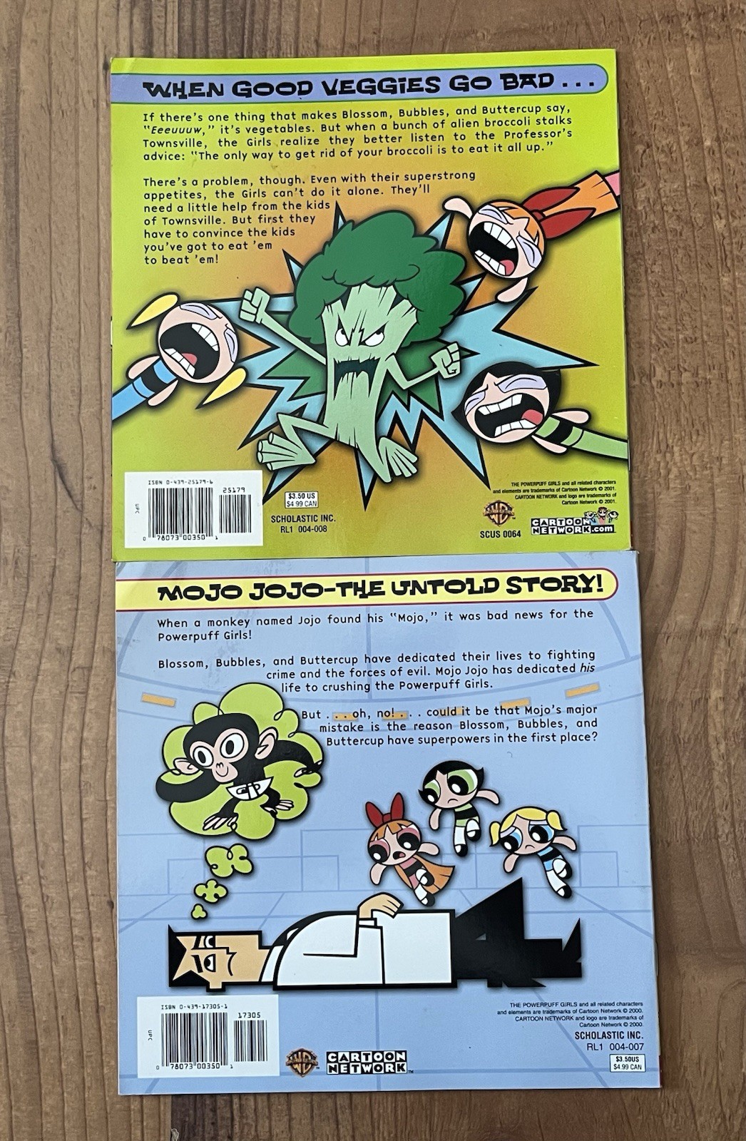 PowerPuff Girls Books MOJO JOJO’S RISING And BEAT YOUR GREENS Scholastic Y2K