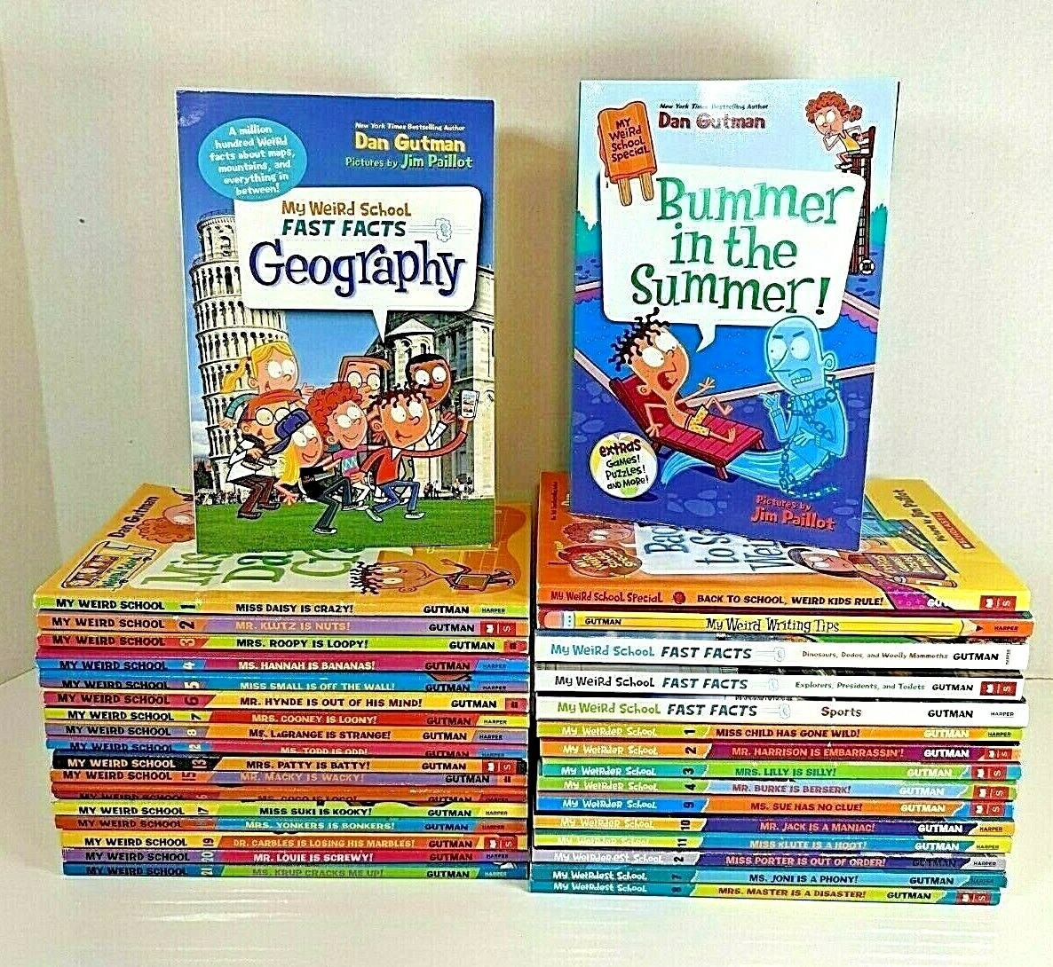 Lot 34 MY WEIRD SCHOOL Children Chapter Books Series Dan Gutman SIGNED Specials
