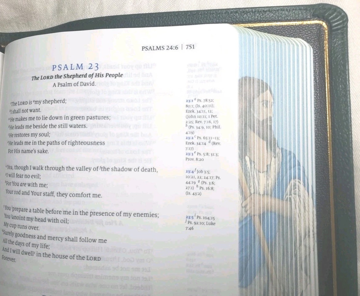 Humble Lamb NKJV Shepherd Bible Forest Green Goatskin Full-Grain Ribbons Gilded