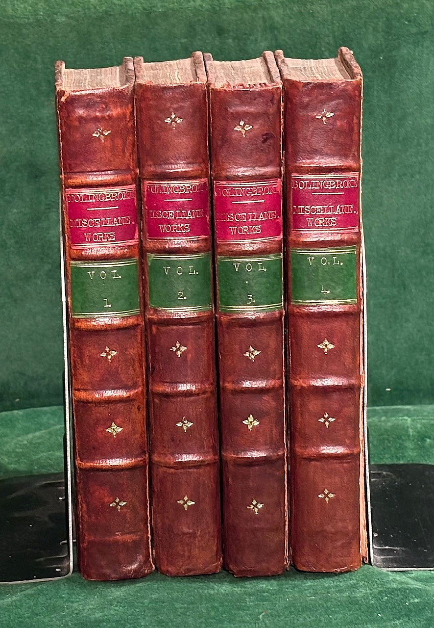 BOLINGBROKE. Miscellaneous Works. 4 vols. 12 mo. Full calf. Edinburgh, 1768