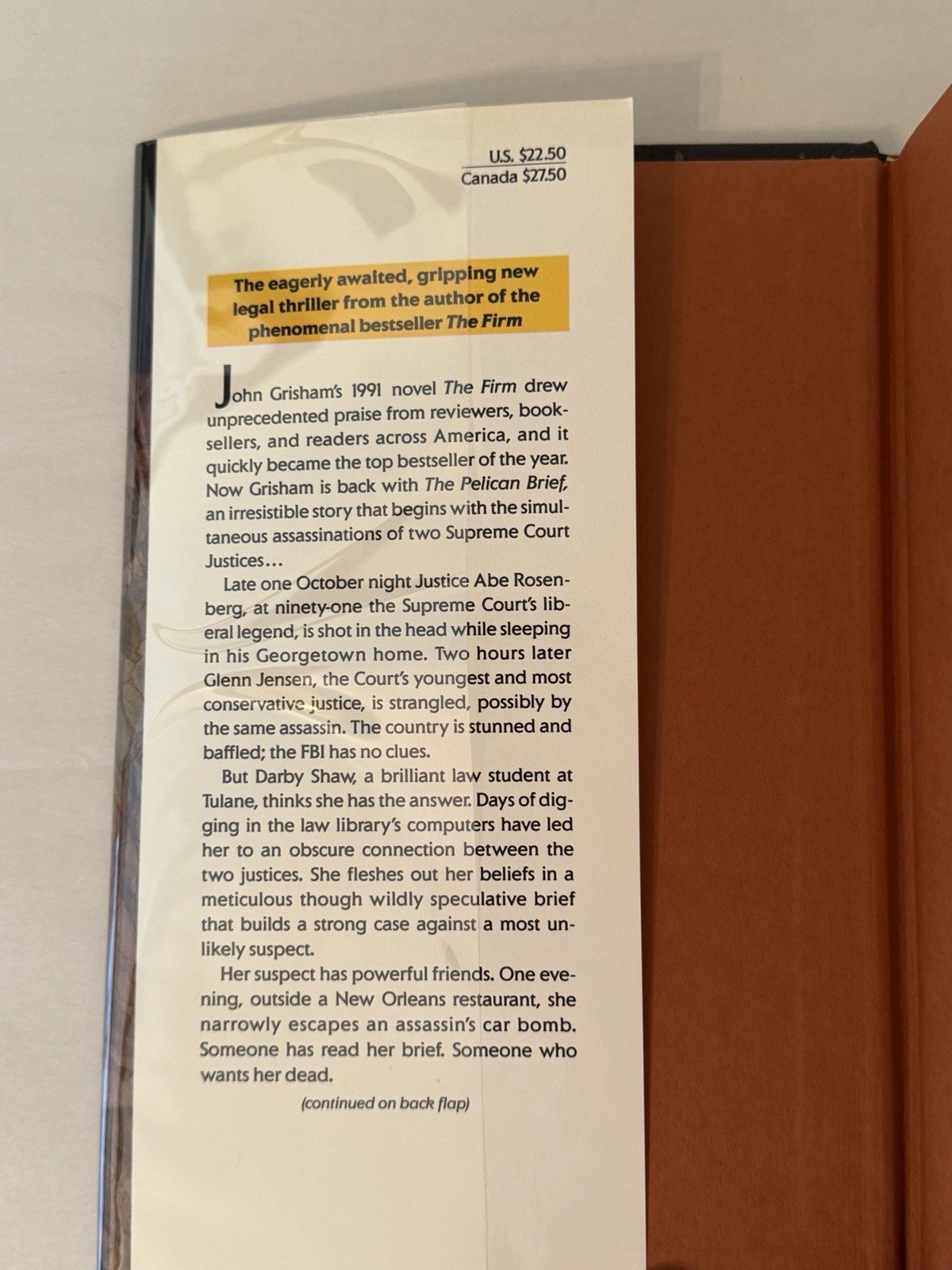 The Pelican Brief First Edition John Grisham Signed